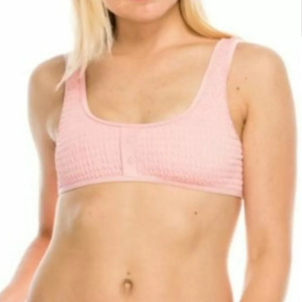 Kendall & Kylie Pink Henley Scrunch Bikini